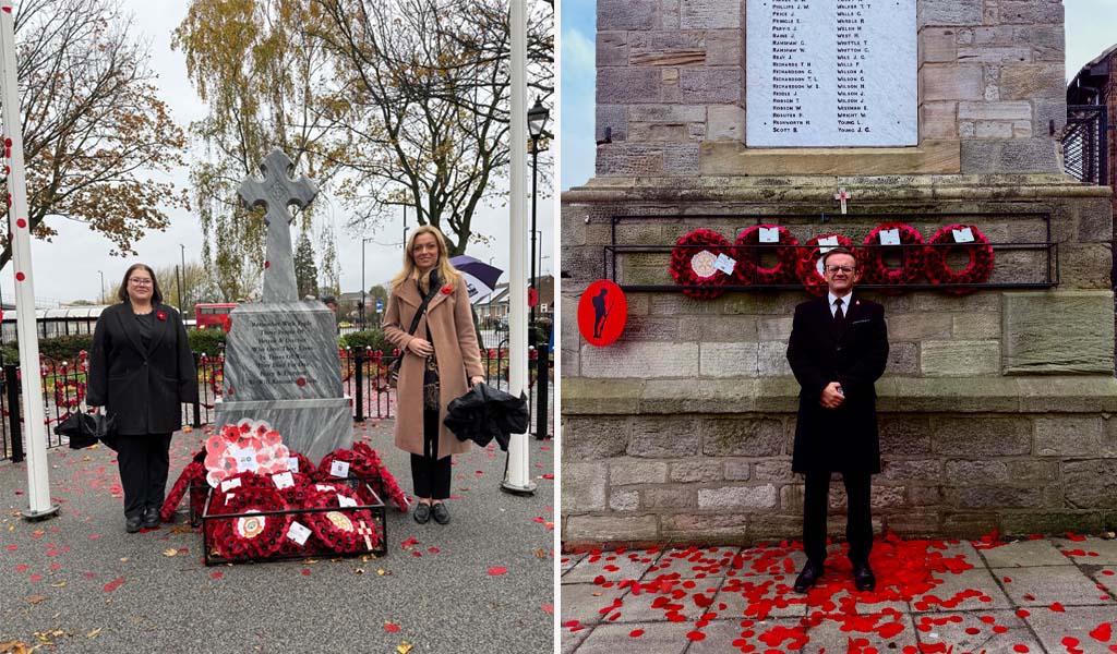 Rhonda, Joanne and Gillian along with Andrew Grey at Remembrance Services in the local area.